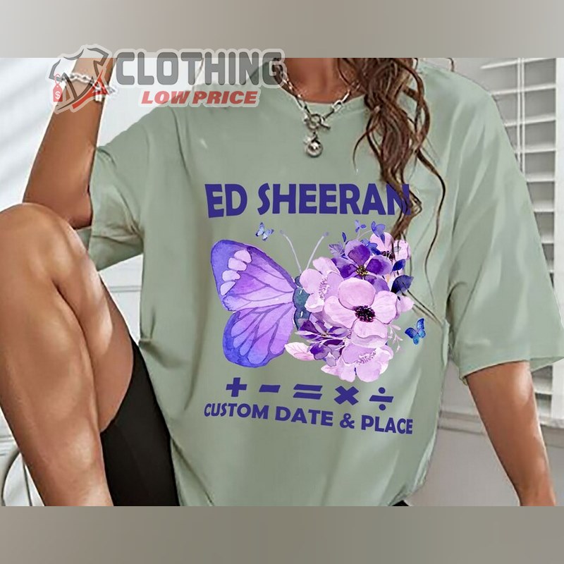 ED Sheeran Mathematics Tour Merch, Ed Sheeran Tour 2023 Bad Habit Shirt, Ed Sheeran Butterfly Tour 2023 Custom T-Shirt