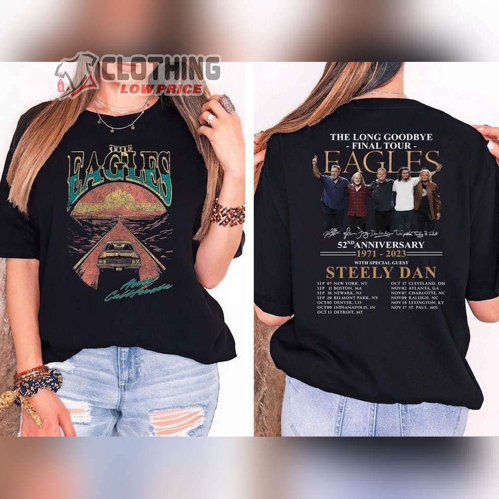 Eagles Finals Tour Merch, The Long Goodbye Tour 2023 The Eagles Band Retro 90S Unisex Shirt