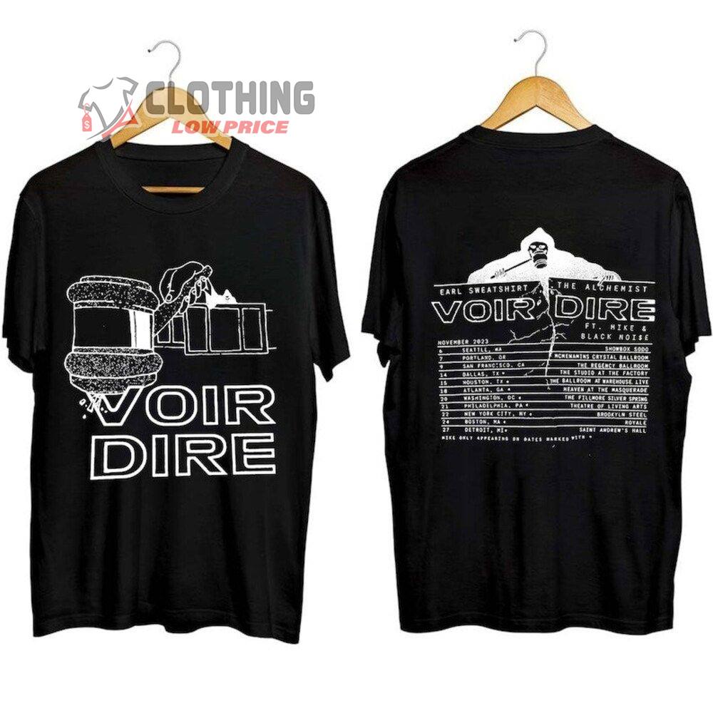 Earl Sweatshirt And The Alchemist Voir Dire Tour 2023 Merch, Voir Dire Tour 2023 Shirt, Earl Sweatshirt And The Alchemist Fall 2023 Tour Dates T-Shirt