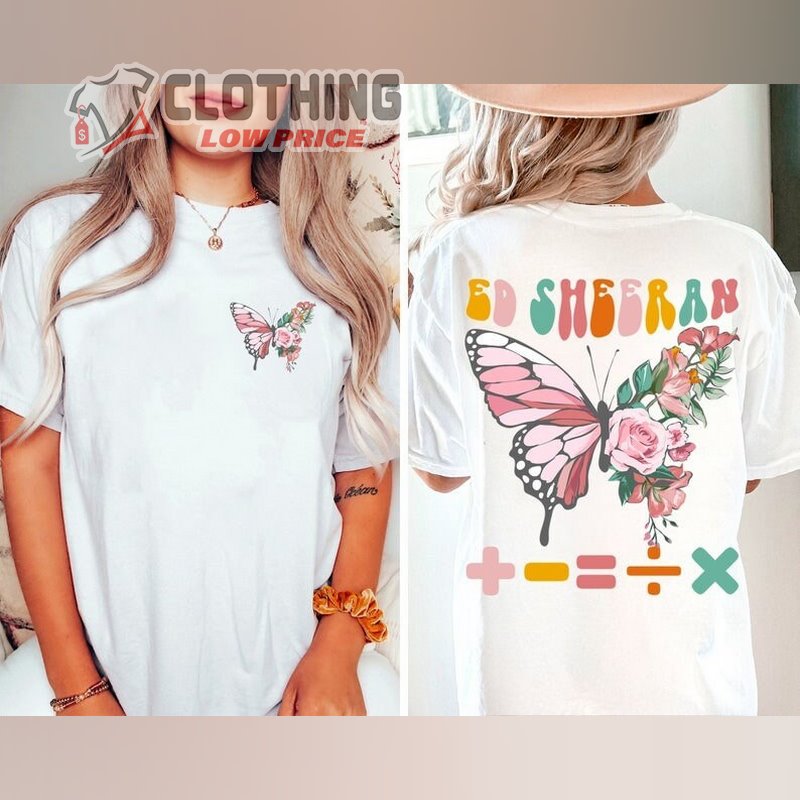 Ed Sheeran Mathematics Butterfly Tshirt, Ed Sheeran Mathematics Merch, Butterfly Equals Tour Tee