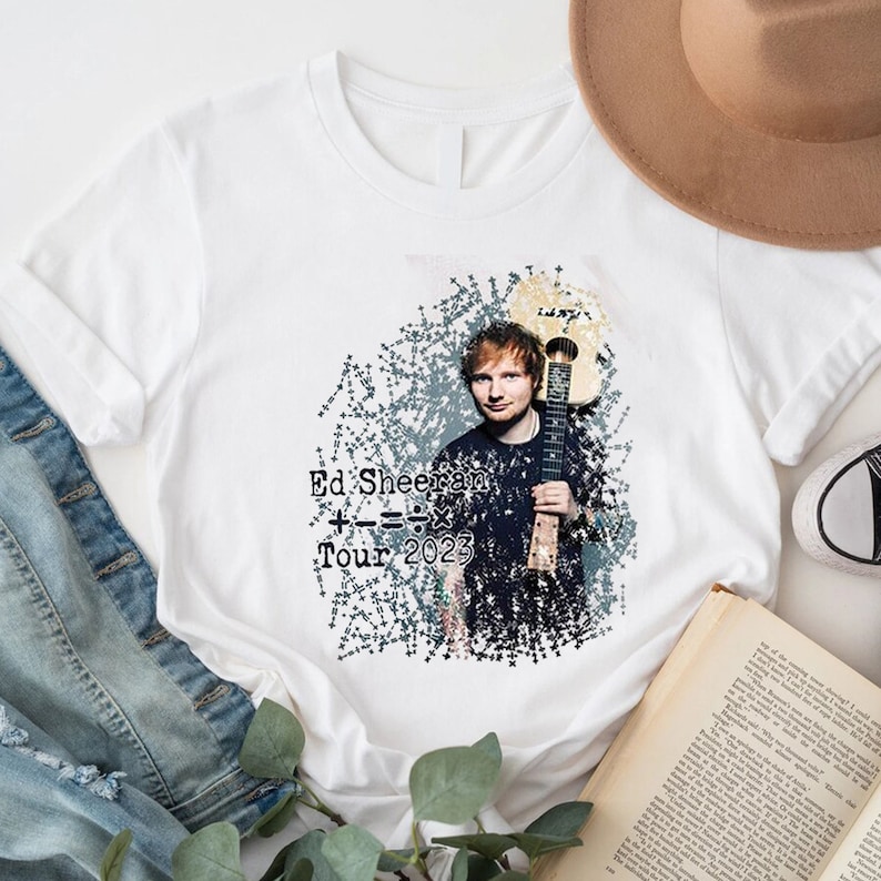 Ed Sheeran Mathematics Tour Country Music Singer Guitar Tshirt, Ed Sheeran Tour Merchandise 2023