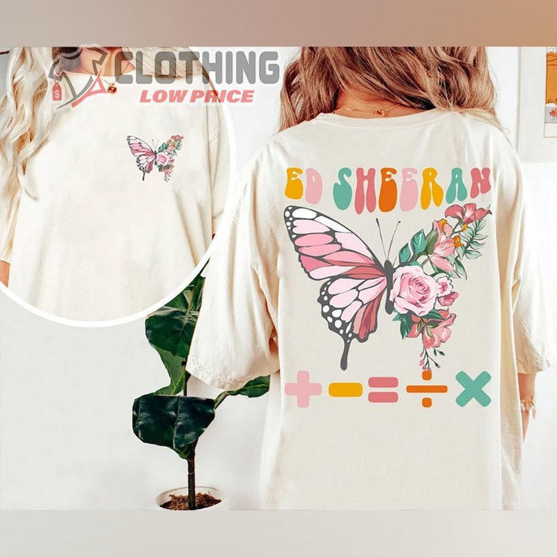 Ed Sheeran Mathematics Tour Dates Merchandise, Ed Sheeran Butterfly Tour Setlist 2023 T-Shirt