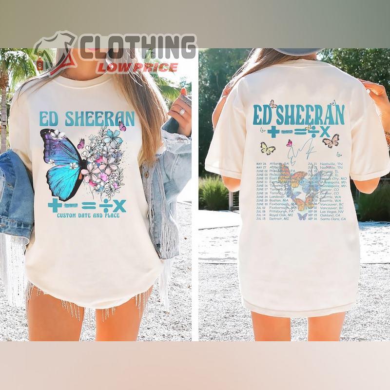 Ed Sheeran The Mathematics Tour Shirt, Vintage Ed Sheeran Butterfly Shirt, The Mathematics Tour Dates Shirt, Ed Sheeran Tour Custom Shirt