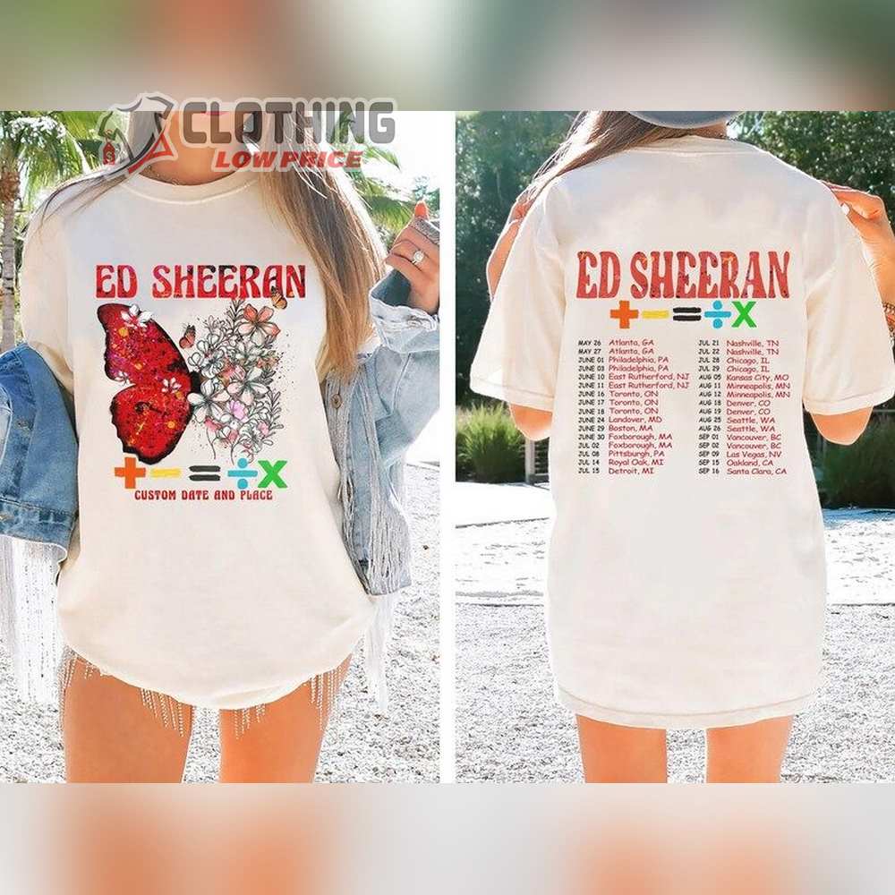 Ed Sheeran The Mathematics Tour Ticket Price Shirt, Vintage Ed Sheeran Butterfly T-Shirt, The Mathletics 2023 Sweatshirt