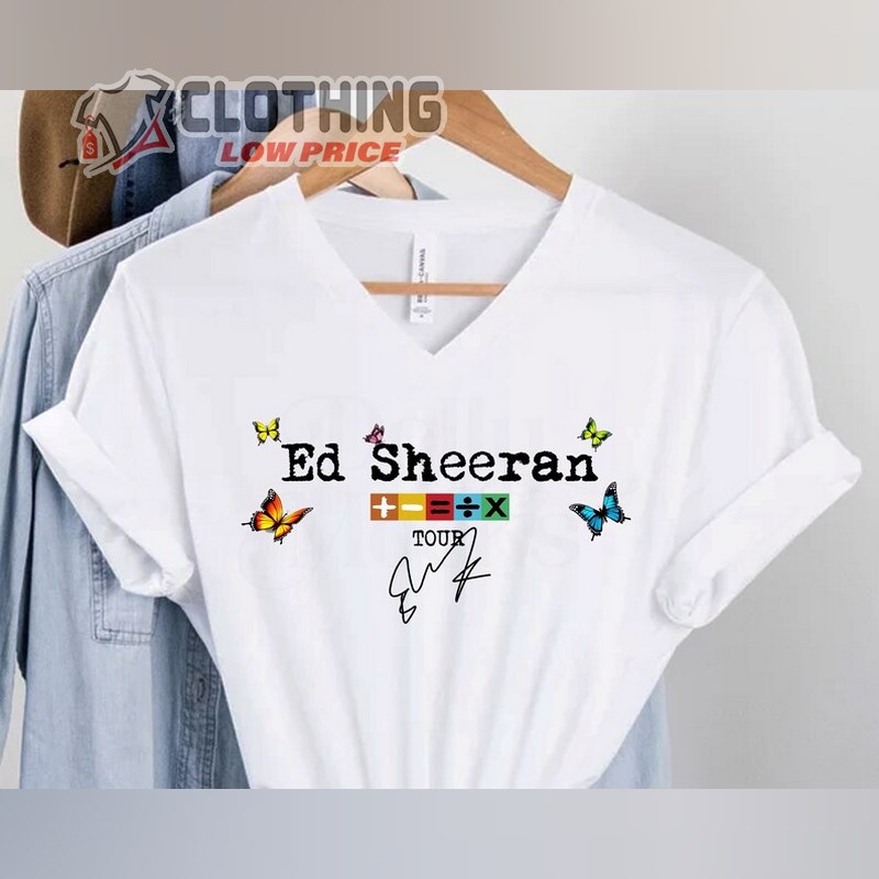 Ed Sheeran The Mathematics Tour V-neck Shirt, Ed Sheeran Mathematics Tour Poster T-Shirt Women's, Ed Sheeran Vneck Tee