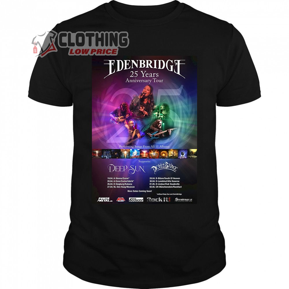 Edenbridge 25 Years Anniversary Tour Merch, Edenbridge Tour 2024 Shirt, Edenbridge Band T-Shirt