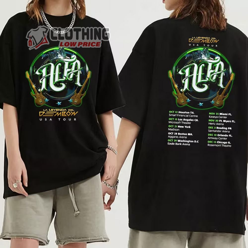 El Alfa La Leyenda Del Dembow USA Tour 2023 Setlist Merch, El Alfa 2023 Concert New York Shirt, Rapper El Alfa Tour Dates 2023 T-Shirt