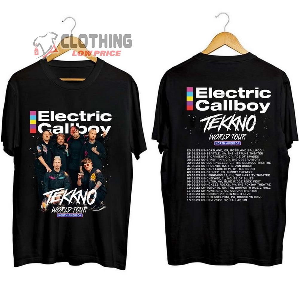 Electric Callboy Tekkno World Tour Setlist Shirt, Tekkno 2023 Electric Callboy Band Shirt