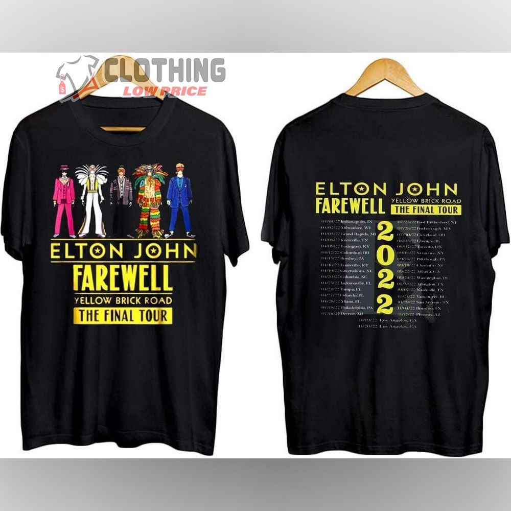 Elton John Farewell Tour 2022 Merch, Elton John Santa Clara Tacoma Vancouver Las Vegas T-Shirt