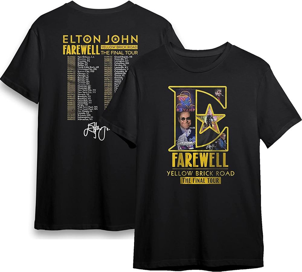 Elton John Farewell Yellow Brick Road The Final Tour 2022 Concert Music T-Shirt