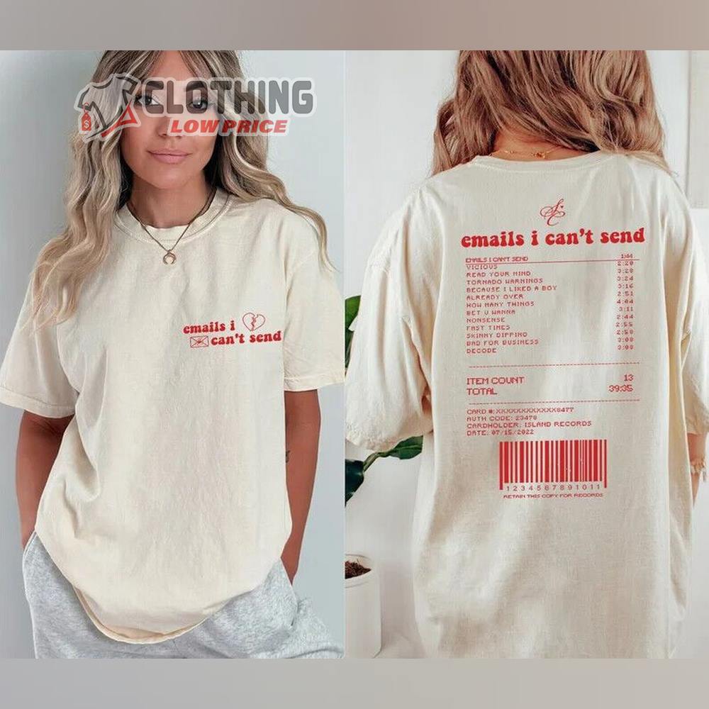 Emails I Can't Send Tour 2023 Shirt , Sabrina Carpenter T- Shirt, Sabrina Carpenter Tour Dates T- Shirt