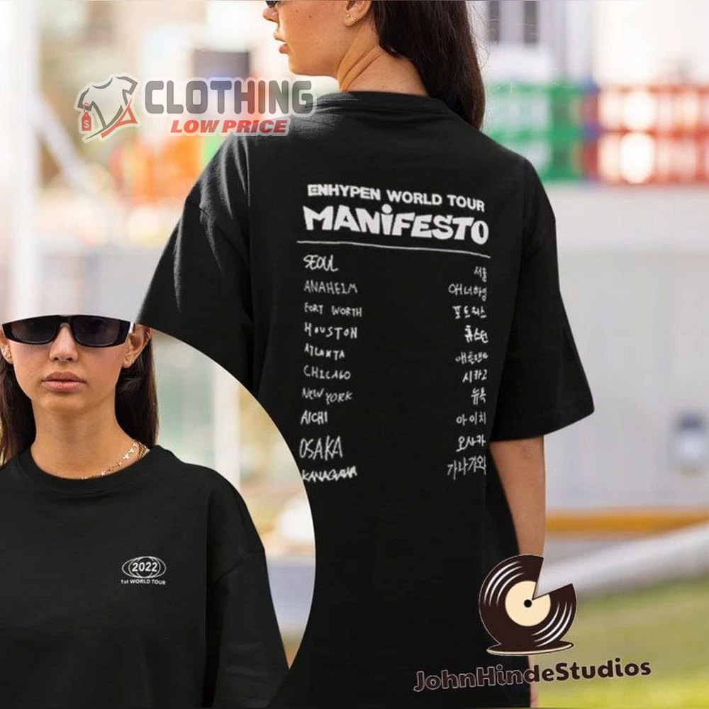 Enhypen World Tour Manifesto 2022 Setlist Merch, Enhypen Manifesto Tour Hoodie Mini Album T-Shirt