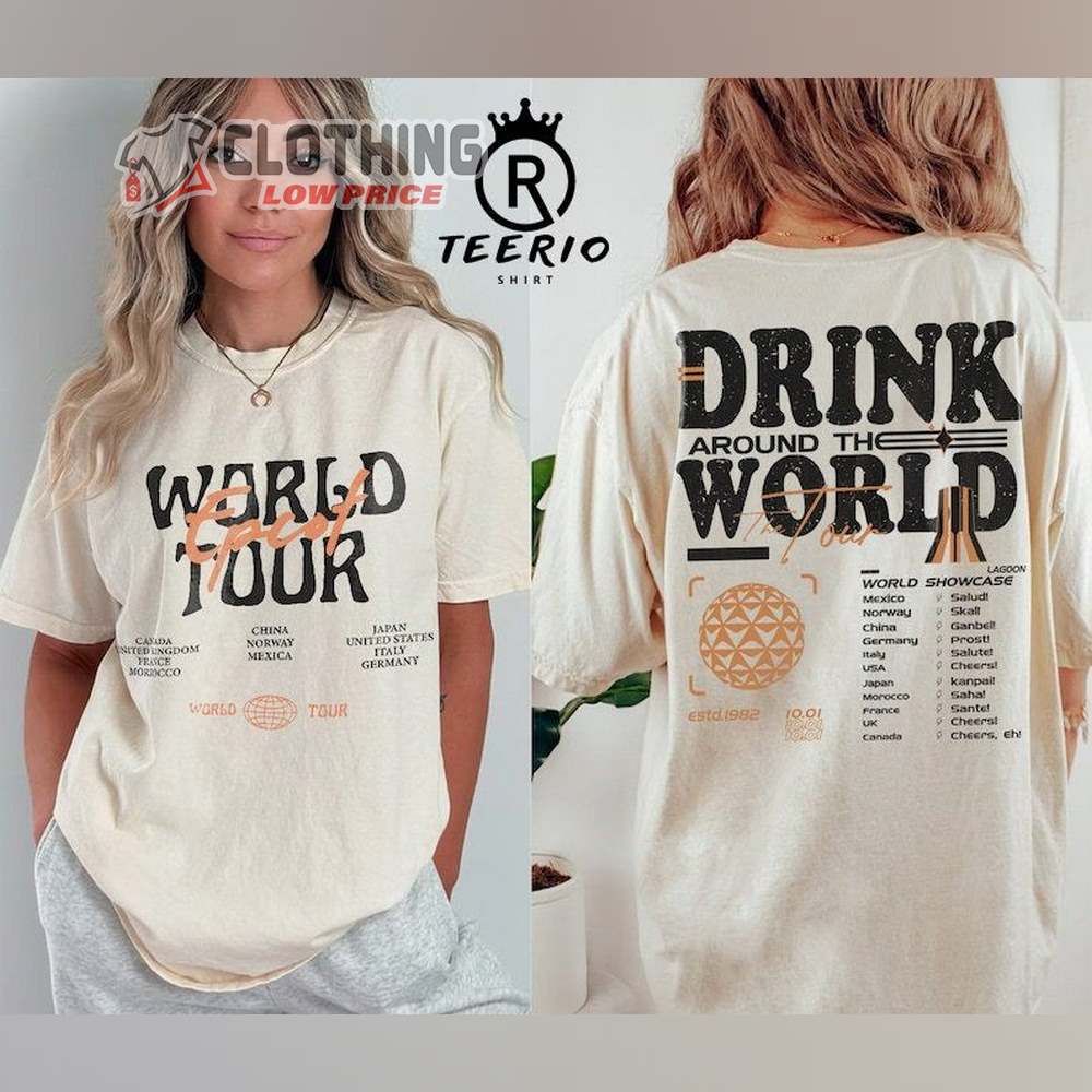 Epcot Drink Around The World Tour 2023 Merch, Around The Drinking World Tour 2023 Shirt Epcot World Tour 2023 T-Shirt