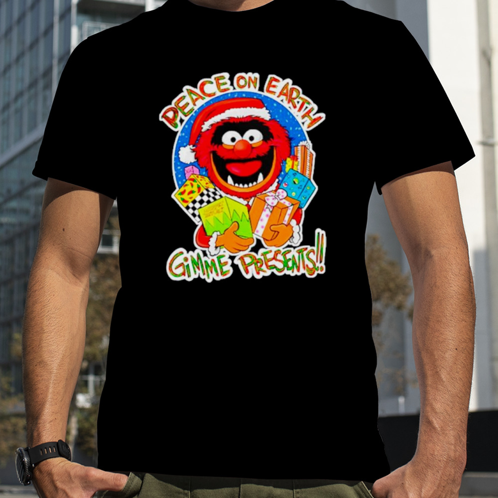 Muppets santa peace on earth gimme presents shirt