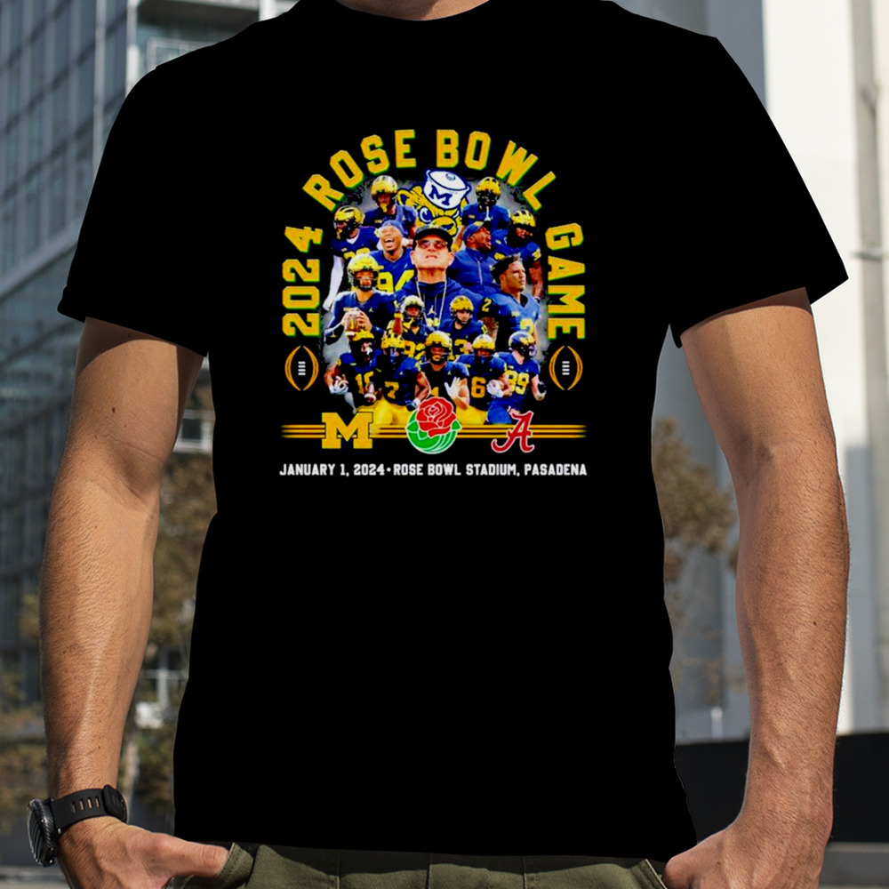 2024 Rose Bowl Michigan Wolverines Vs Alabama Crimson Tide January 1, 2024 Rose Bowl Stadium, Pasadena T-Shirt