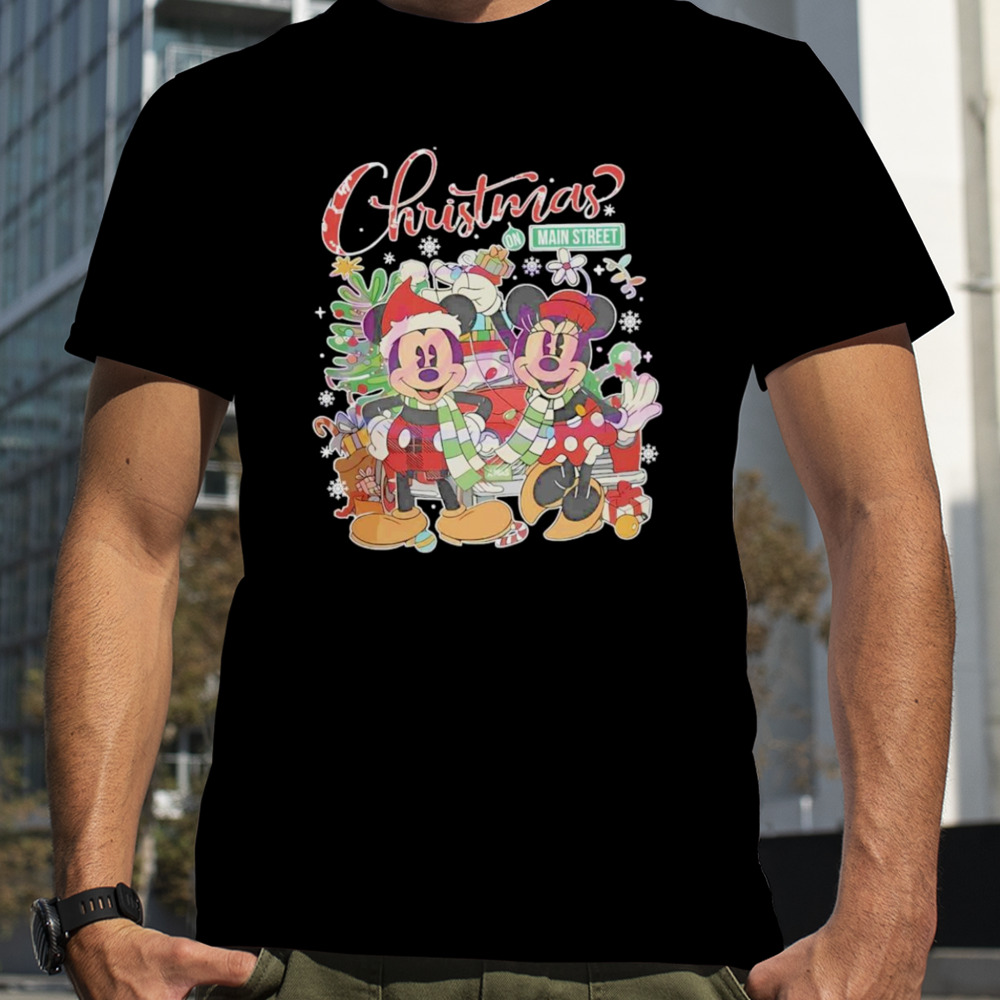 Disney mickey and minnie Christmas on main shirt