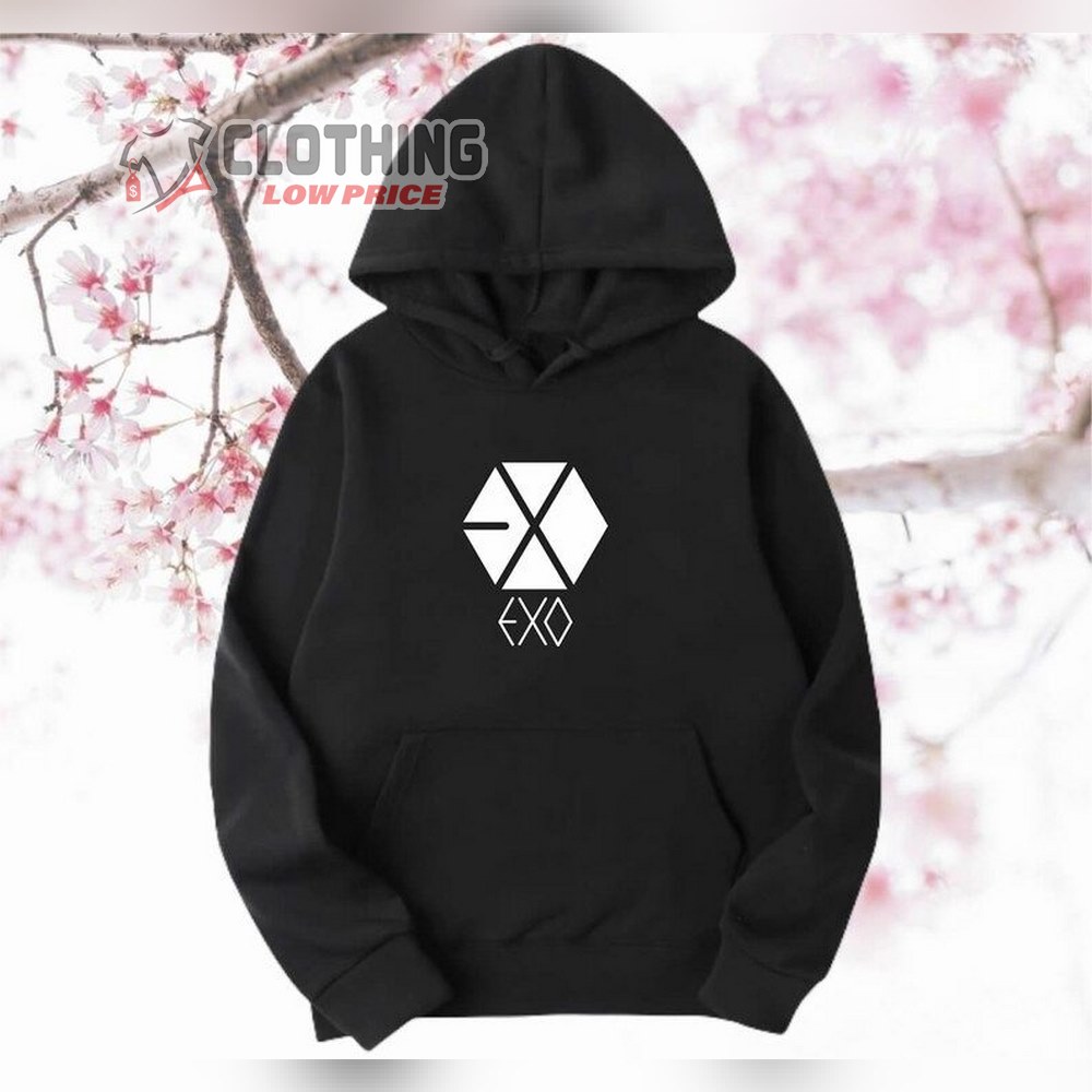 Exo World Tour 2023 Hoodie, Exo Logo Unisex Hoodie, Kpop Sweatshirt, Kpop Idol Fashion, Exo Comeback Cotton Hoodie