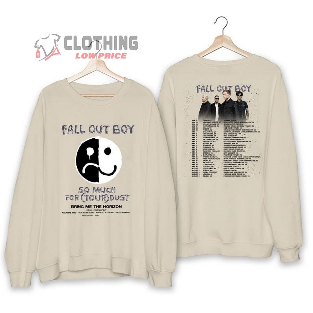 Fall Out Boy 2023 Tour Dates T-Shirt, Fall Out Boy Rock Band Shirt, Fall Out Boy So Much For Tour Dust Shirt, Fall Out Boy 2023 Shirt