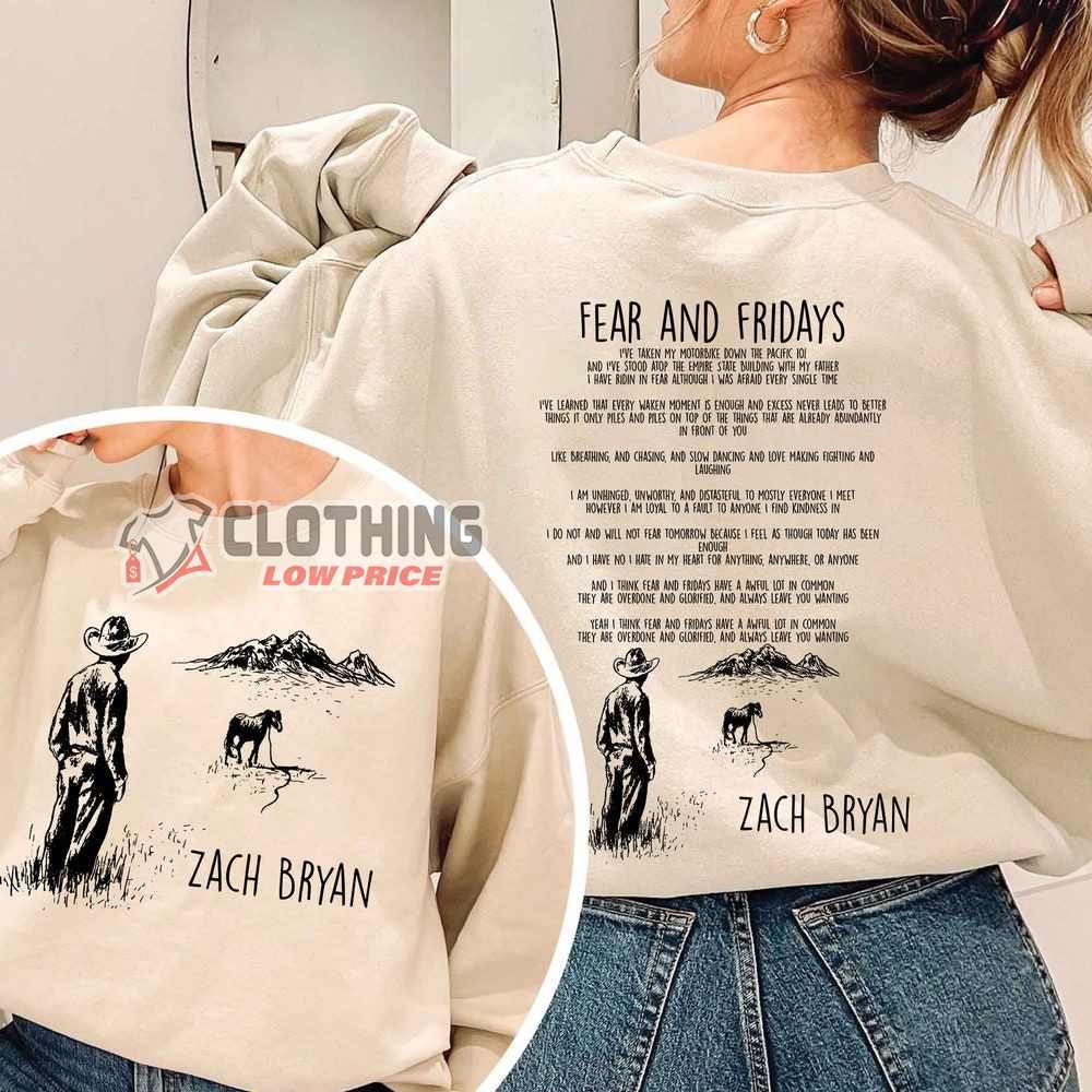 Fear And Fridays Zach Bryan Poem Unisex Merch, Zach Bryan Fall Cozy Season Concert Sweatshirt, Zach Bryan Tour 2023 2024 T-Shirt