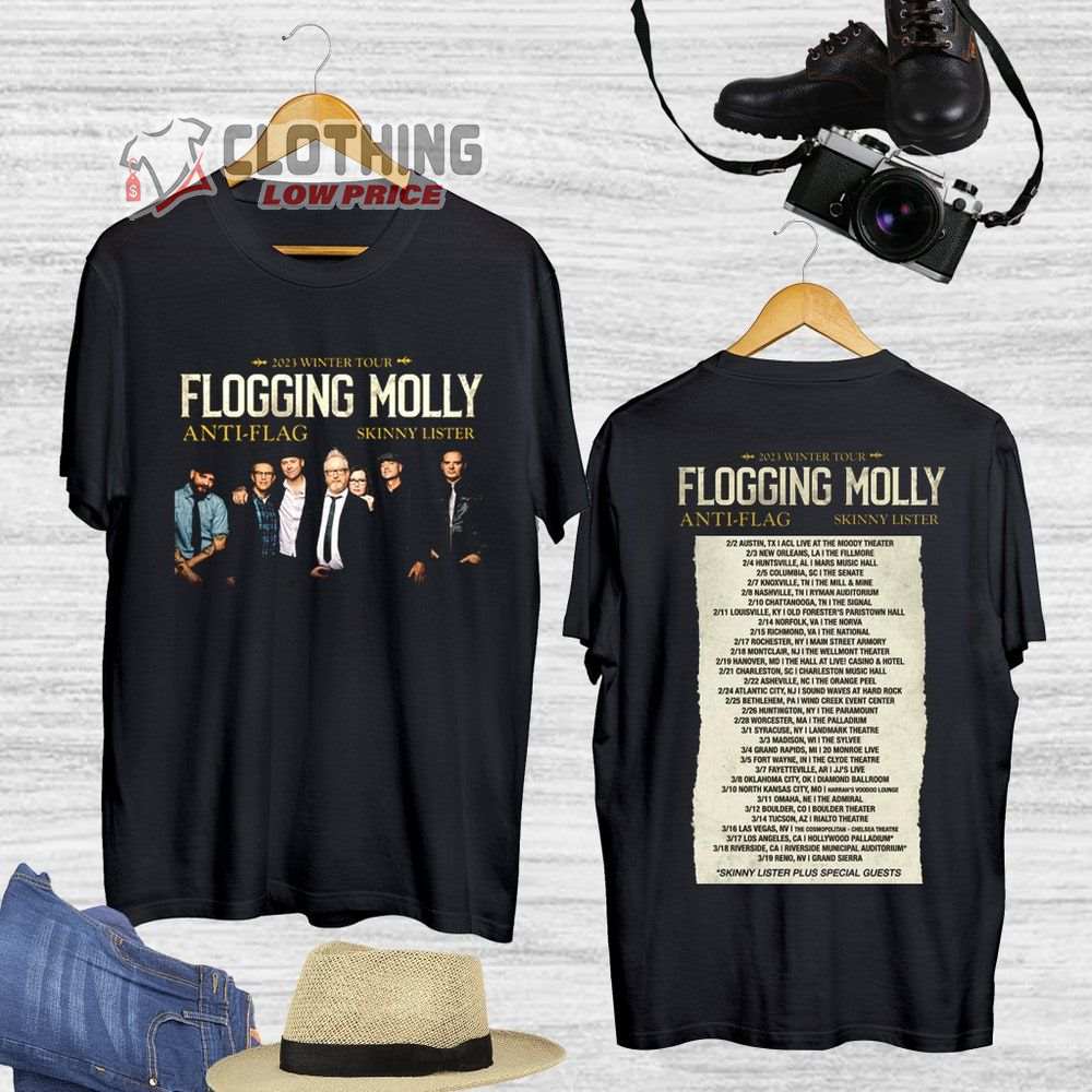 Flogging Molly Tour 2023 Dates Merch 2023 Winter Tour Flogging Molly Shirt Flogging Molly Tour 2023 Tickets T-Shirt