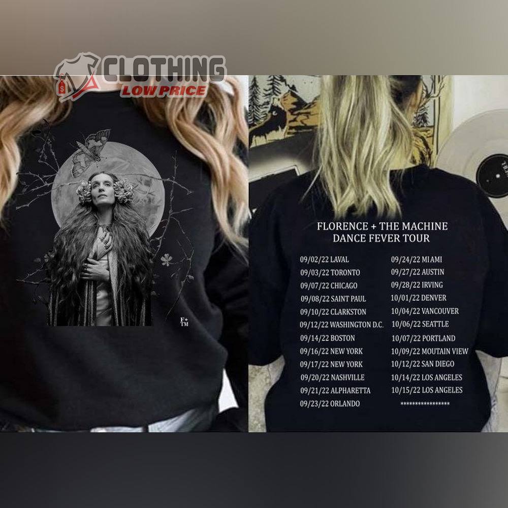 Florence And The Machine Dance Fever Tour Shirt, Gothic Moth Florence And The Machine Tour 2022 Merch