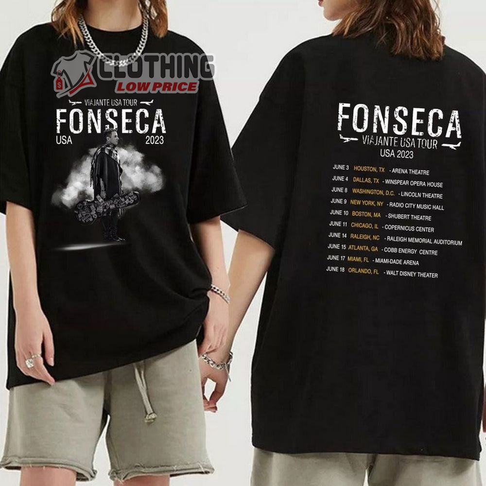 Fonseca Viajante World Tour 2023 Unisex T-Shirt, Fonseca 2023 Concert Shirt, Fonseca 2023 Usa Tour Merch