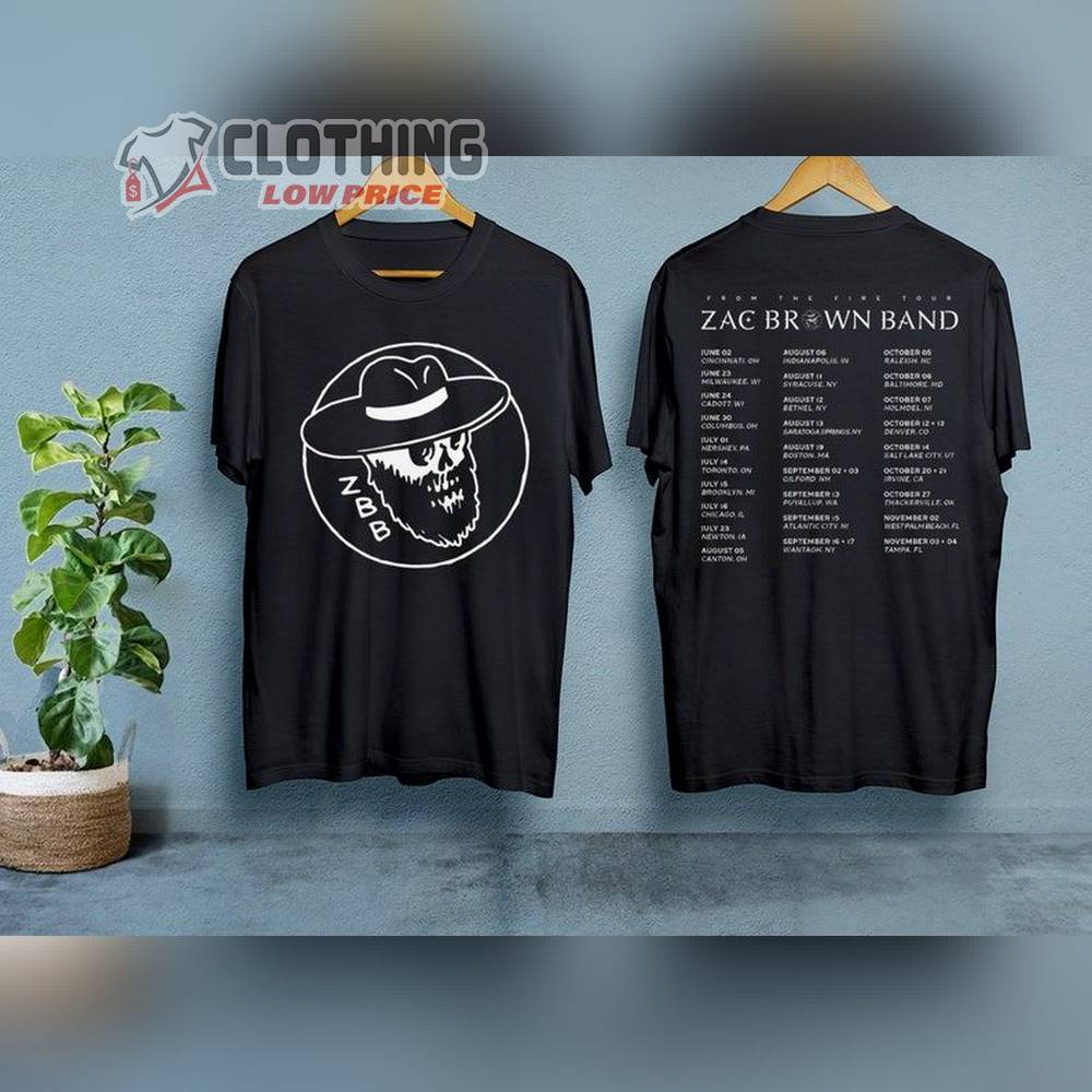 From The Fire Tour 2023 Tour Zac Brown Band T-Shirt, Zac Brown Band Concert Gilford Merch, Zac Brown Band From The Fire Tour Merch, Zac Brown Band Presale Code Merch