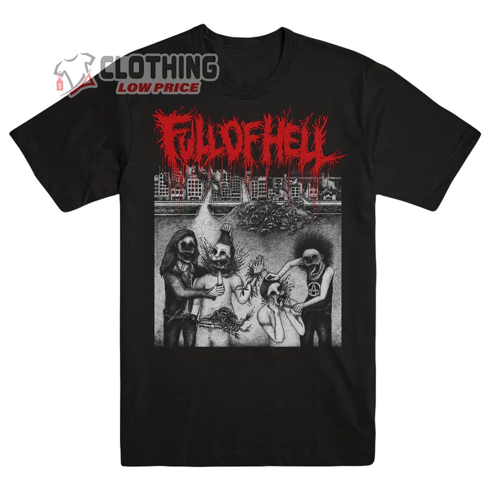 Full Of Hell Garden of Burning Apparitions Album Merch, Asphyxiant Blessing Song Black T-Shirt