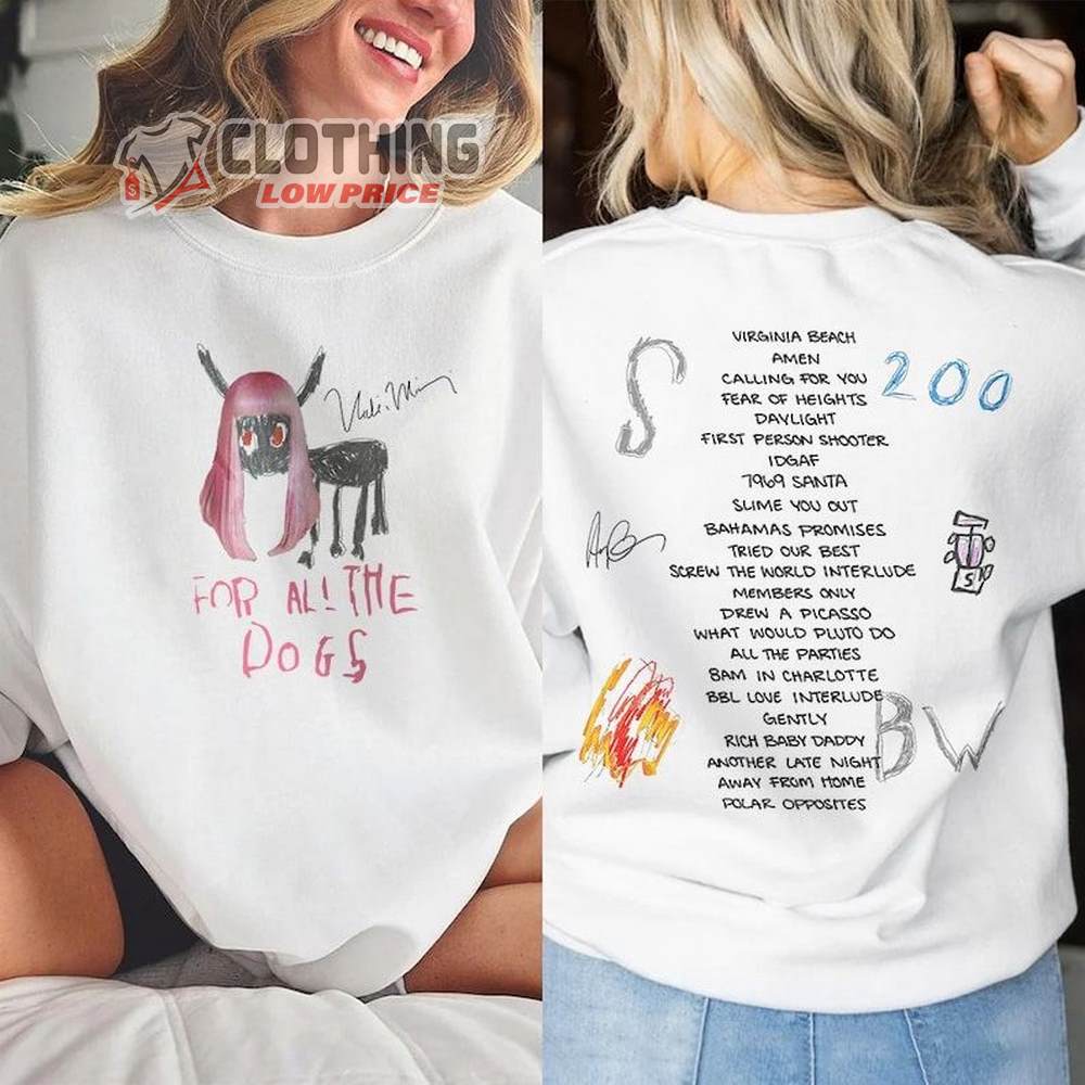 Funny Drake For All The Dogs Album 2 Sides Shirt,  90S Rap Music Drake Nicki Vintage Sweatshirt, Drake Virginia Beach Unisex Hoodie