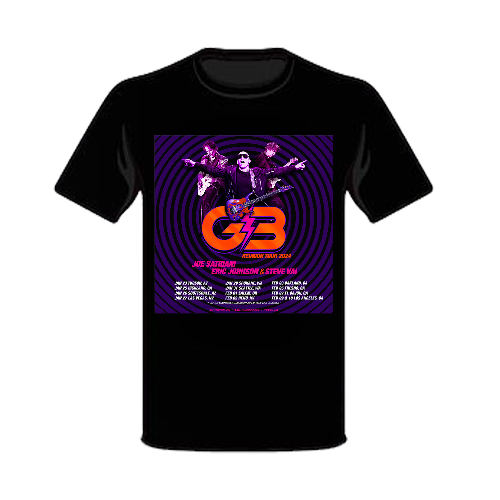 G3 Tour 2024 Joe Satriani Wiht Eric Iohnson And Steve Vai Merch, G3
