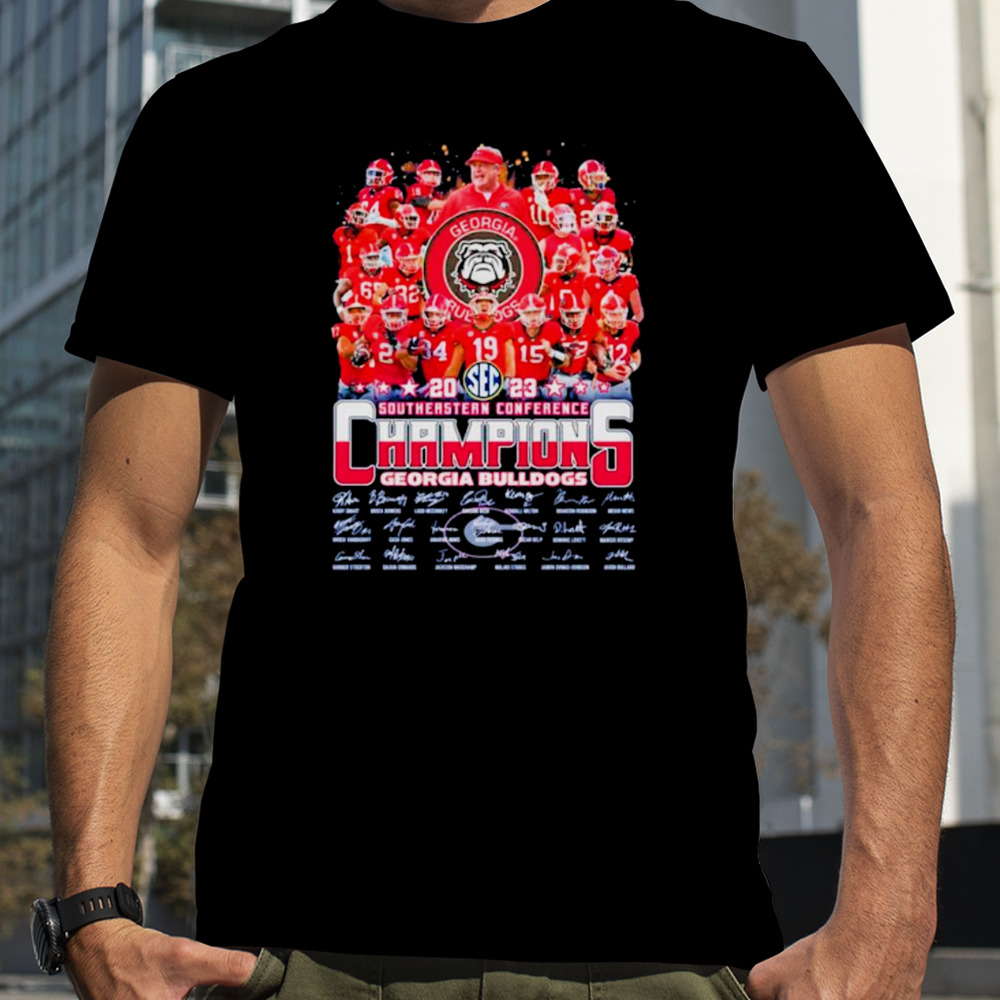 Georgia Bulldogs 2023 Southeastern Conference Champions signatures shirt