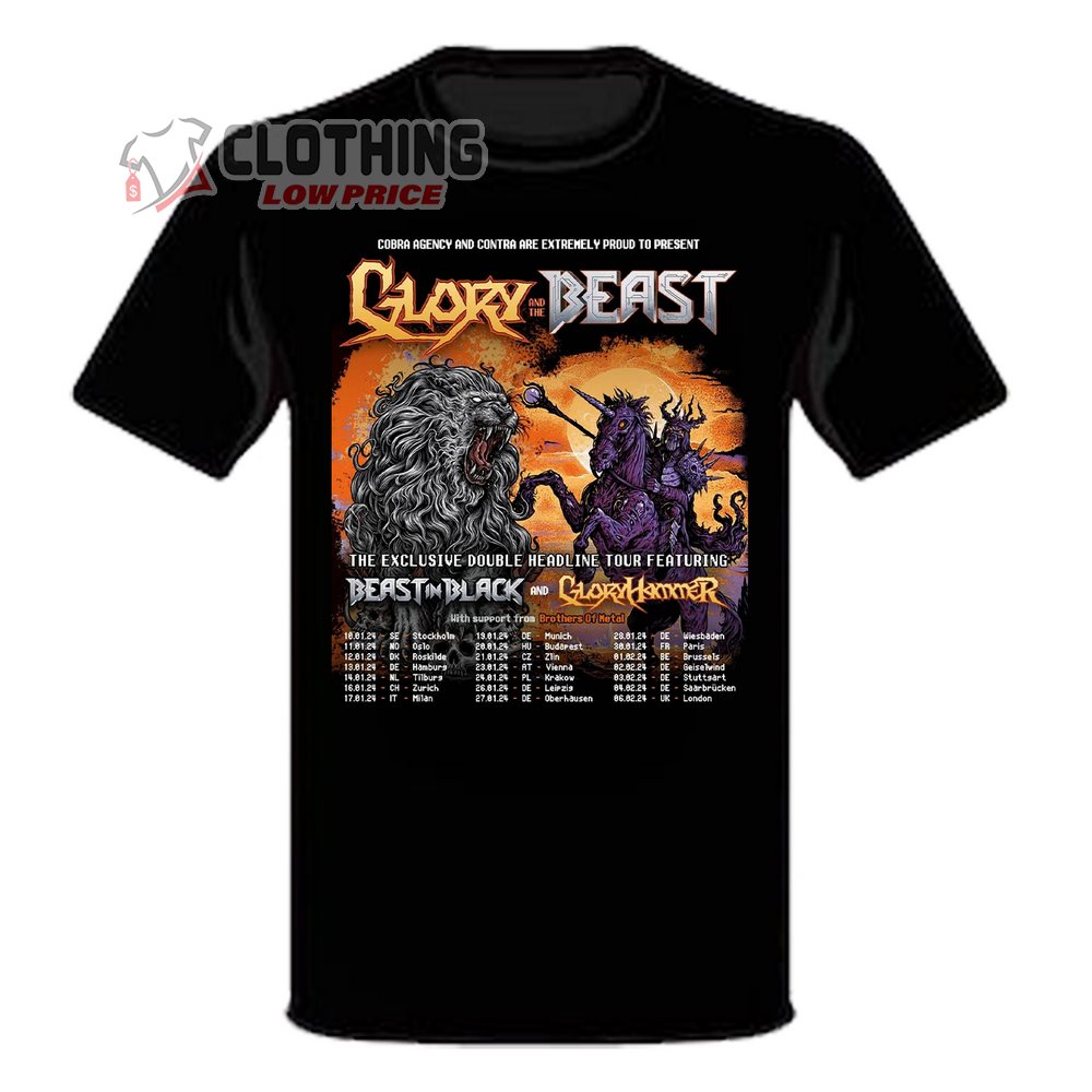 Glory And The Beast Poster 2024 And Tour Dates T-Shirt