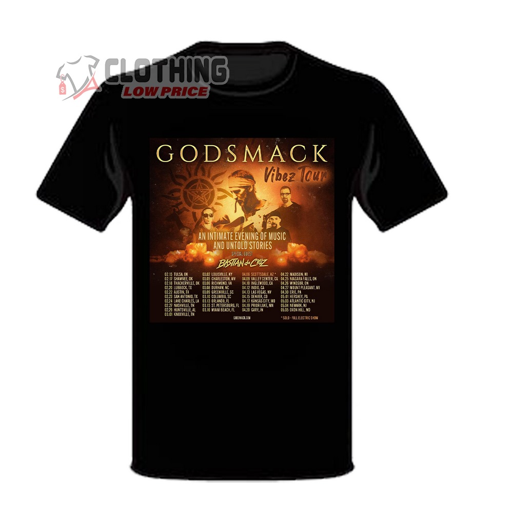 Godsmack Vibez Tour 2024 Poster And Tour Dates Tickets T-Shirt