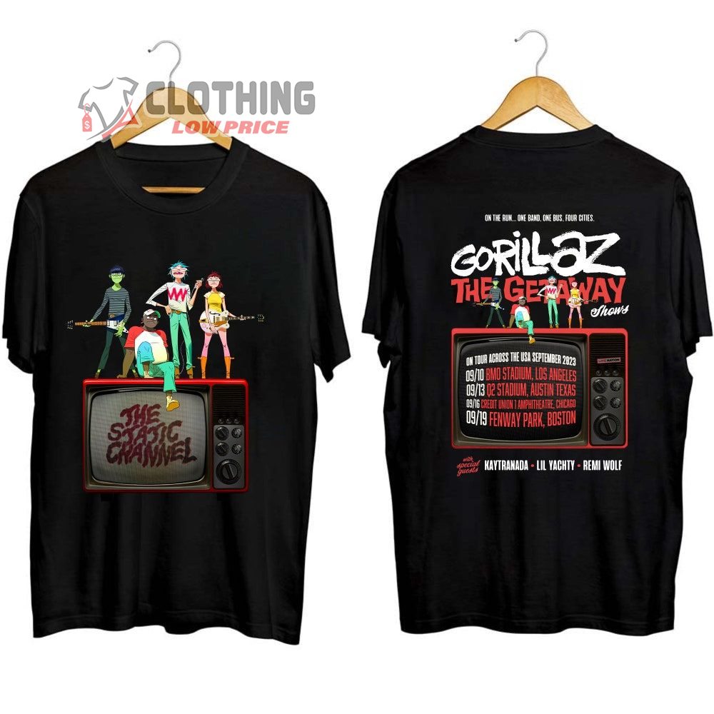 Gorillaz The Getaway Shows 2023 Merch, Gorillaz On Tour Across The USA Shirt, Gorillaz Tour Dates 2023 T-Shirt