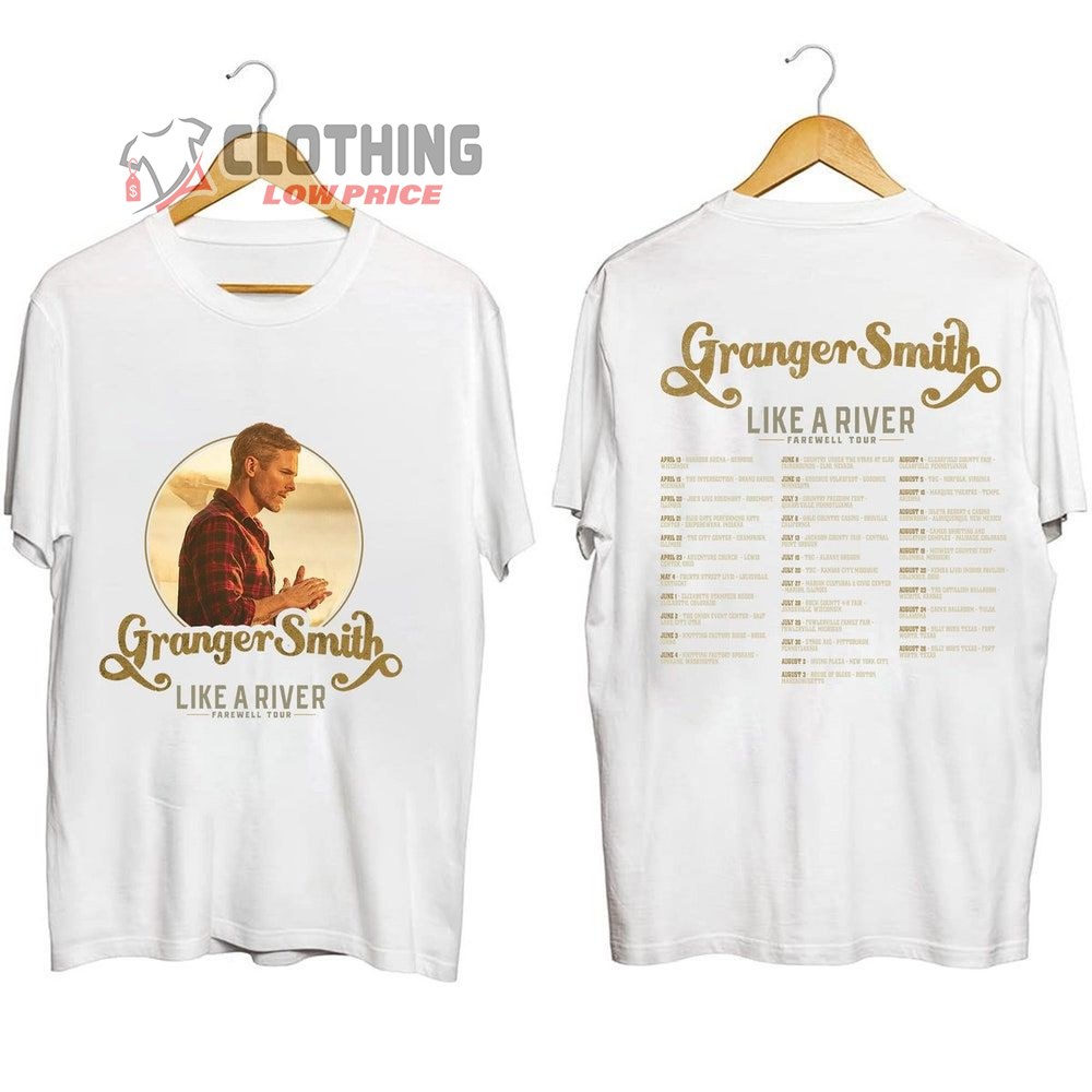 Granger Smith Like A River Farewell Tour 2023 Merch, Granger Smith Tour 2023 Setlist Tee, Granger Smith Summer Tour 2023 Tickets T-Shirt