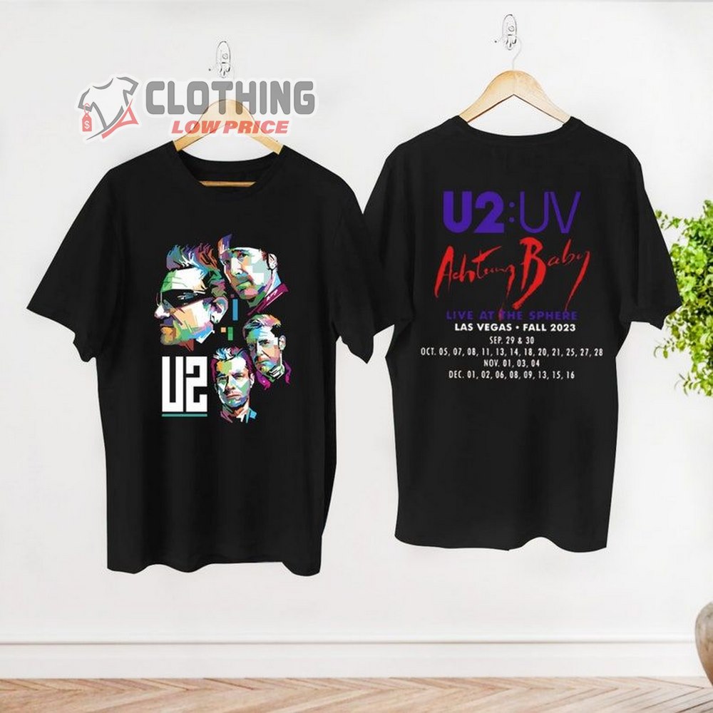 Graphic U2 Band Unisex T-Shirt, U2 Band Achtung Baby Live At Sphere T-Shirt, U2 Band Merch