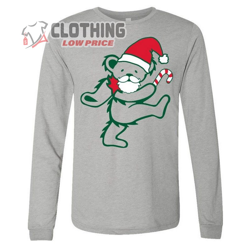 Grateful Dead Santa Bear Unisex Long Sleeve T, Grateful Dead Grateful Dead Dancing Bear Shirt