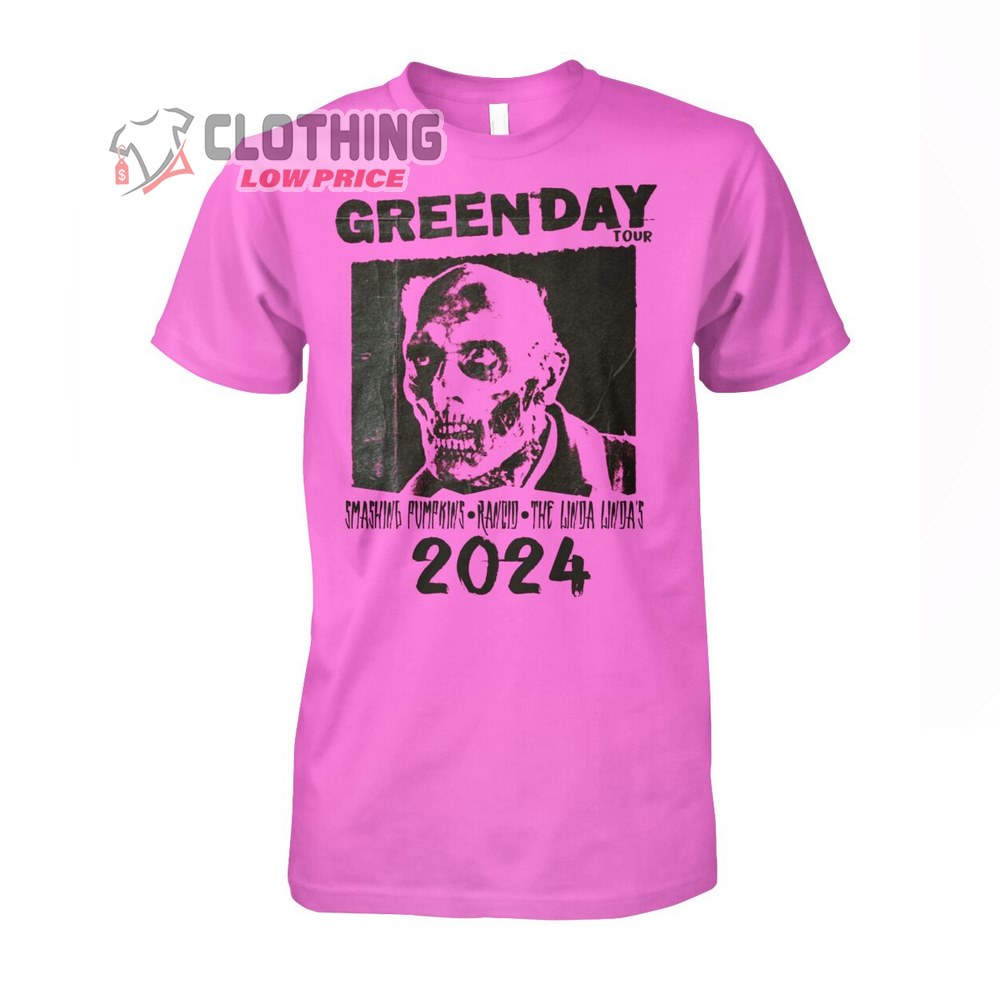 Green Day Smashing Pumpkins Tour 2024 Merch, Green Day Tour 2024 Shirt, Green Day, The Smashing Pumpkins, Rancid Link Up For 2024 Stadium Tour T-Shirt