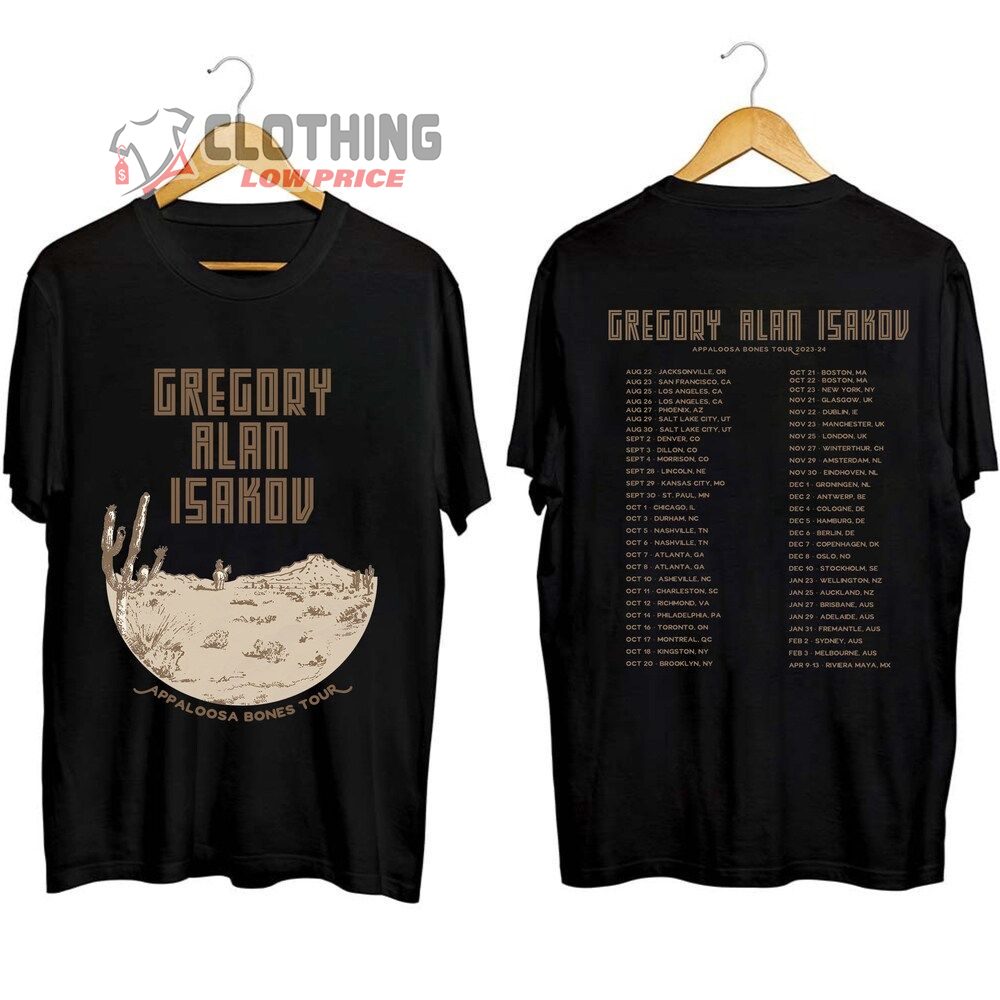 Gregory Alan Isakov Appaloosa Bones Tour 2023 2024 Merch, Gregory Alan Isakov 2023 Concert Shirt, Gregory Alan Isakov Tour 2023 2024 Setlist Los Angeles T-Shirt