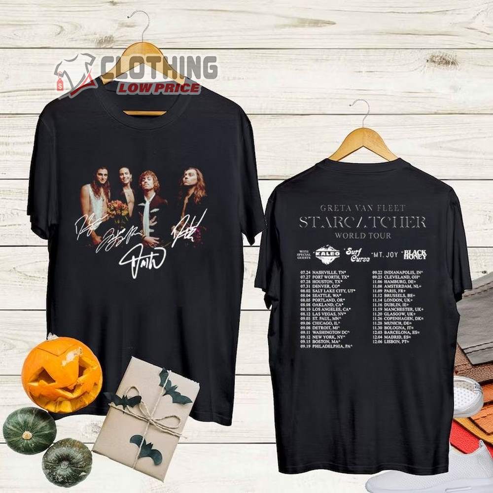 Greta Van Fleet Starcatcher Tour 2023 With Special Guests Kaleo  Surf Curse T-Shirt, Greta Van Fleet With MT. Joy  Black Honey Shirt, Greta Van Fleet 2023 Tour Merch