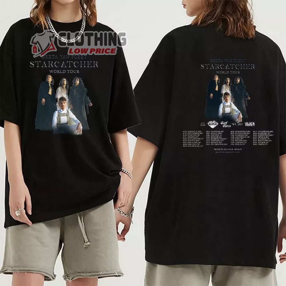 Greta Van Fleet Starcatcher World Tour 2023 Merch, Greta Van Fleet Band Concert 2023 Shirt, Greta Van Fleet Band Tour Dates 2023 T-Shirt