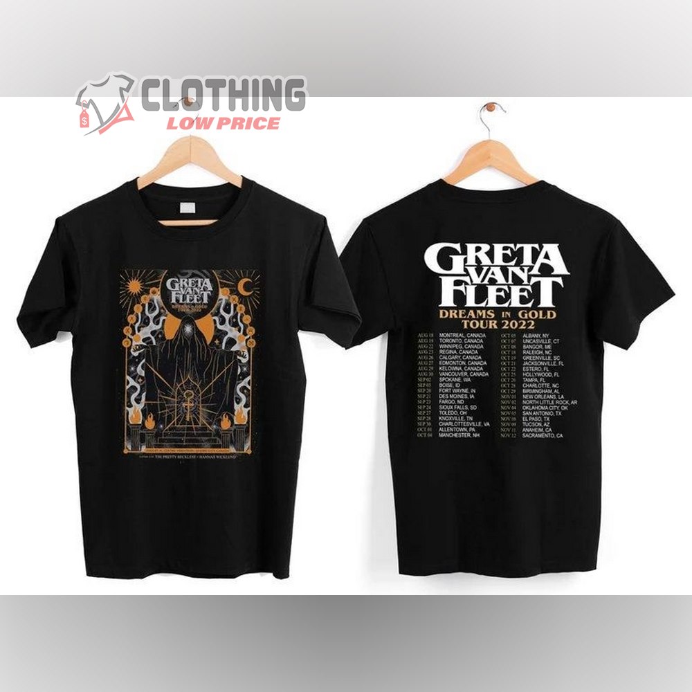 Greta Van Fleet Tour 2023 Shirt, Greta Van Fleet - Dreams In Gold Tour 2022 Shirt, Greta Van Fleet Lead Singerv Fan Gifts Shirt