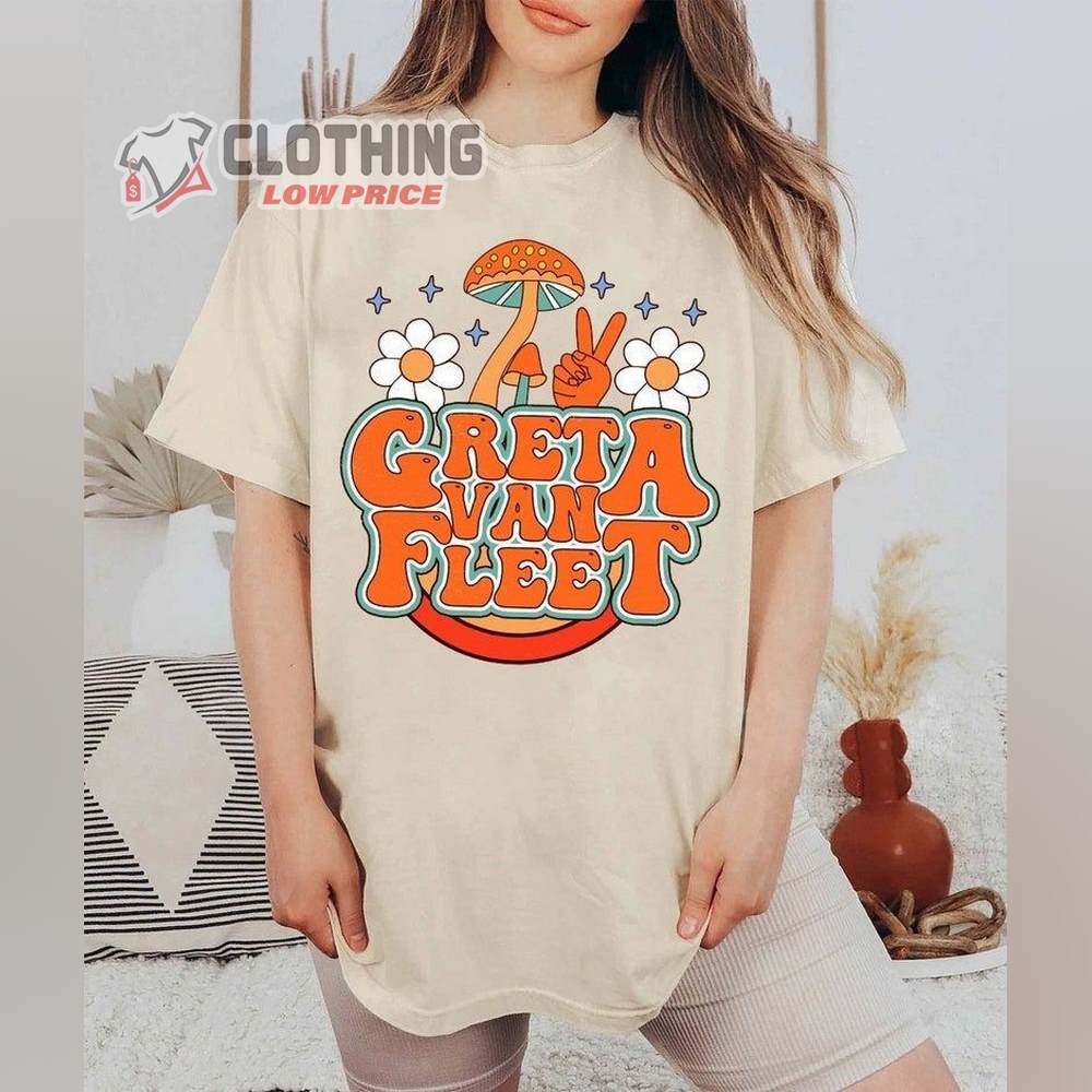 Groovy Greta Van Fleet Floral Merch, Greta Van Fleet Floral Unisex Shirt, Greta Van Fleet Tour 2023 T-Shirt