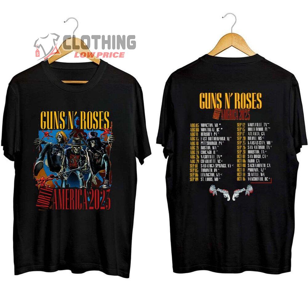 Guns N' Roses North America 2023 Tour Tickets Merch, Guns N' Roses Concert Shirt, Guns N' Roses Tour Dates 2023 With Special Guests T-Shirt