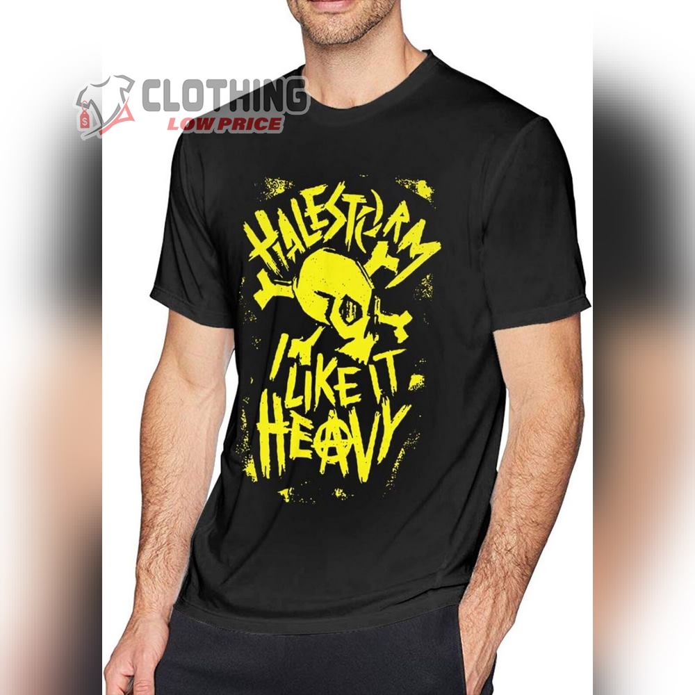 Halestorm Like It Heavy Lyrics Merch, Into the Wild Life Album Halestorm Merch, Halestorm Into the Wild Life Tracklists Black Shirt1