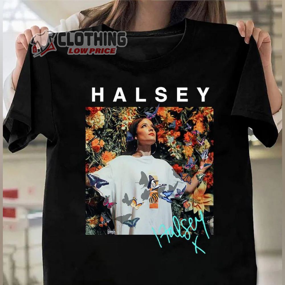 Halsey Tour Merch 2022 Butterflies Signature, Halsey Love And Power Tour Shirt