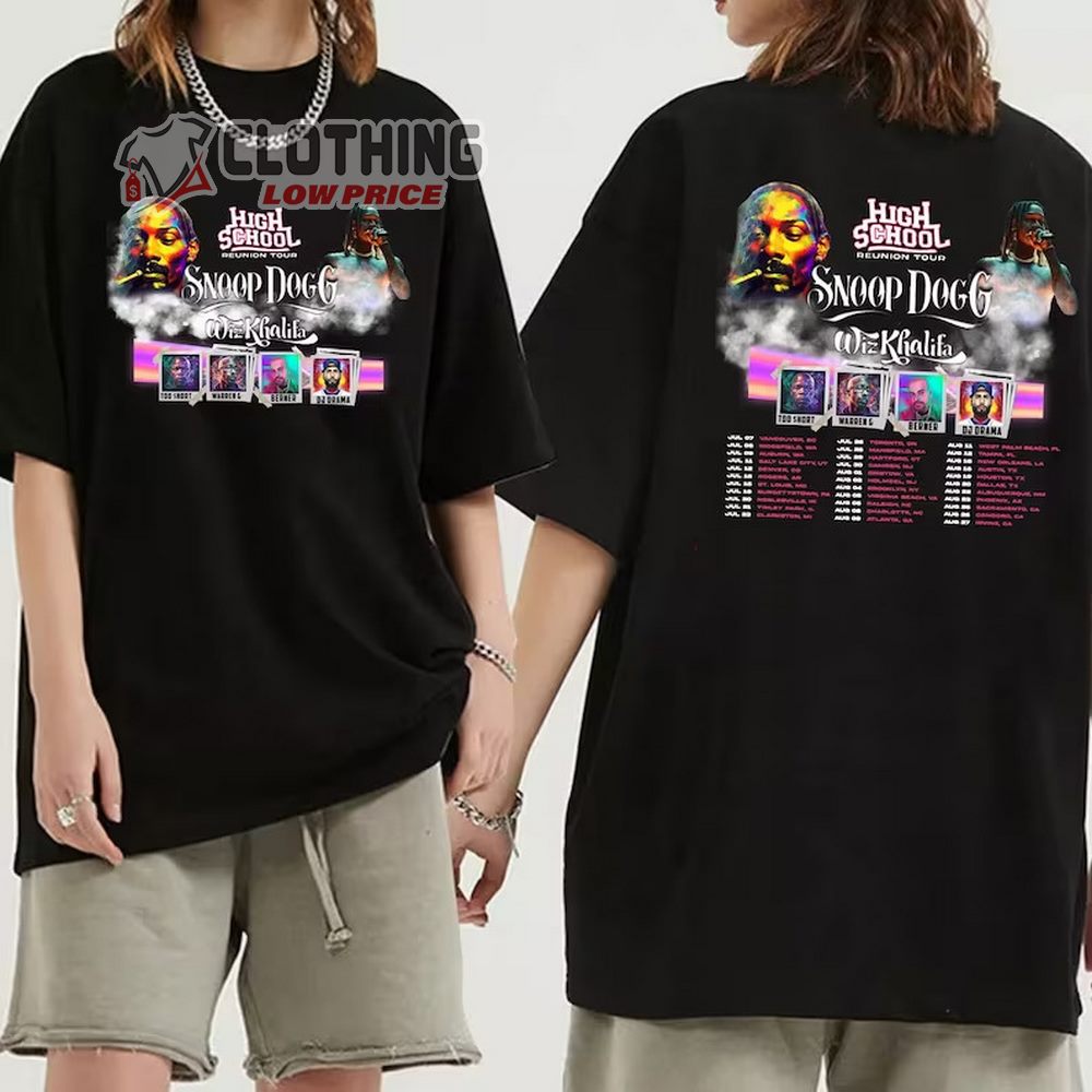 High School Reunion 2023 Snoop Dogg Wiz Khalifa Tour Merch, High School Reunion Tour 2023 Shirt Snoop Dogg Wiz Khalifa World Tour 2023 Tickets T-Shirt