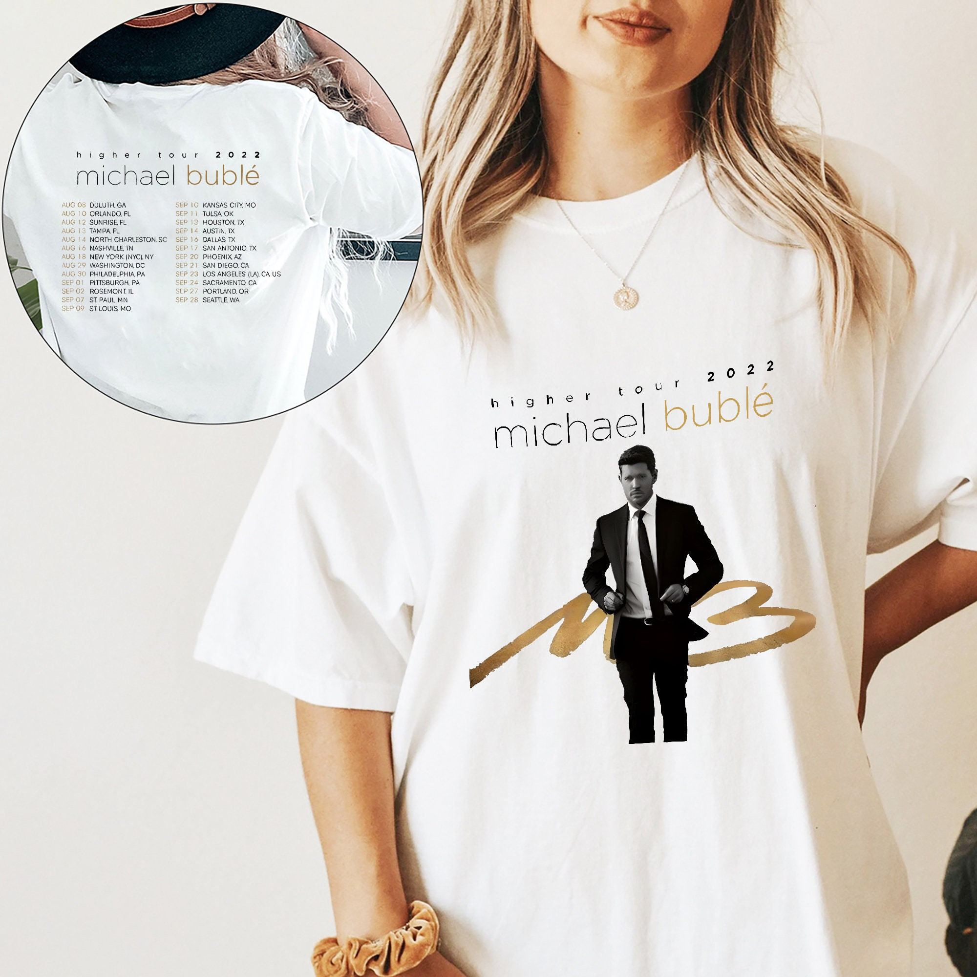 Higher Tour Europe 2022-2023 Michael Blule Merch Michael Blule Higher Tour Date Shirt Michael Blule World Tour Setlist T-Shirt