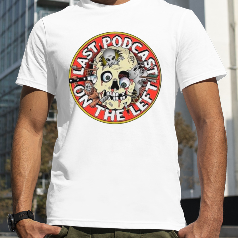 Skull Last podcast on the left logo shirt