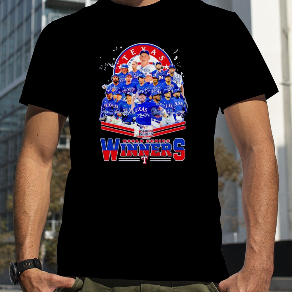 Texas Rangers 2023 world series signatures shirt